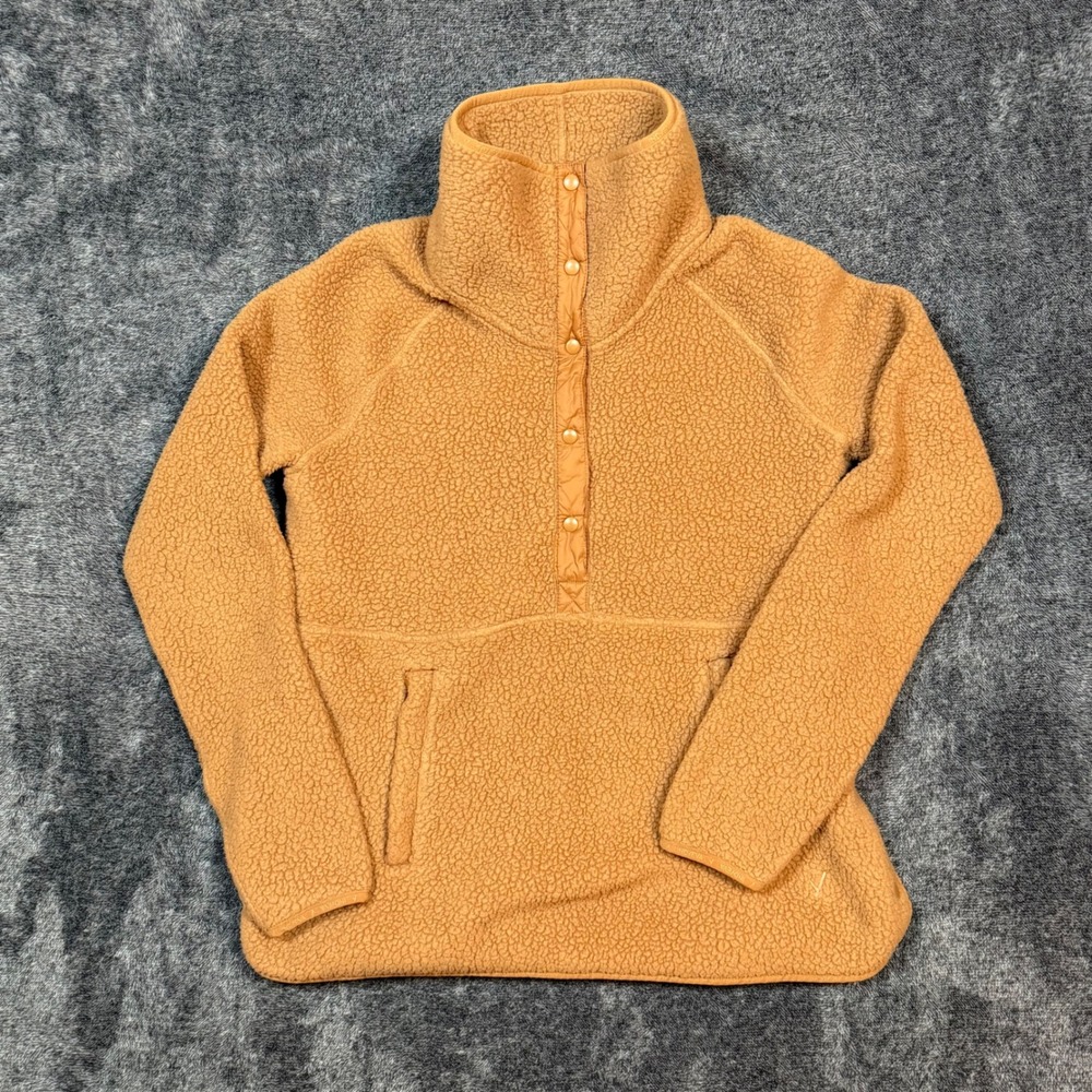 Indyeva Polartec Fleece Pullover Womens Small Caramel Brown Snap Neck Sherpa S